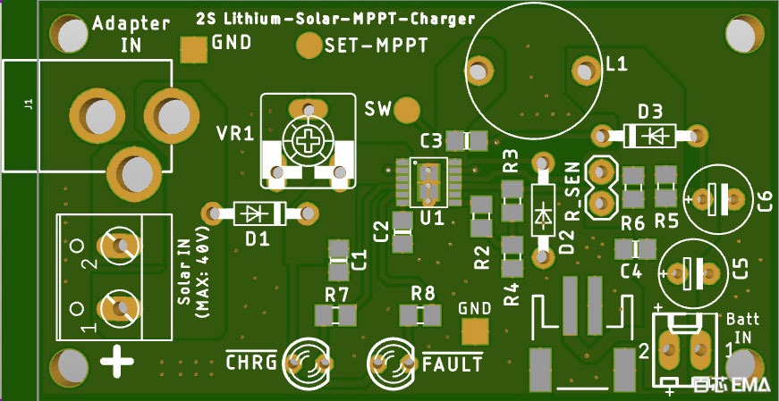 MPPT 充电器控制器 3D PCB 图