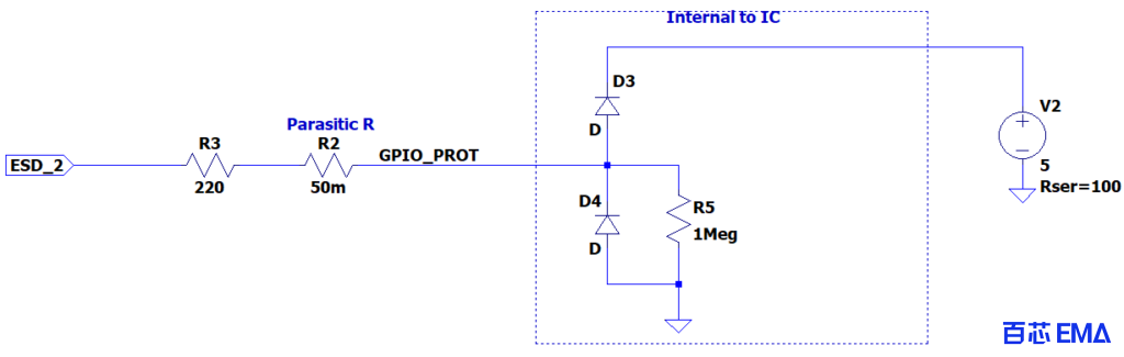 ESD保护电路使用一个串联电阻