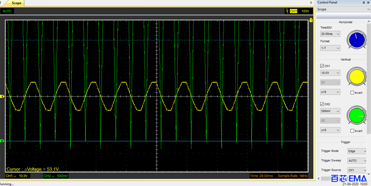精密整流电路示波器波形图