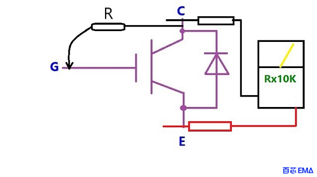 电阻连接到 IGBT 图
