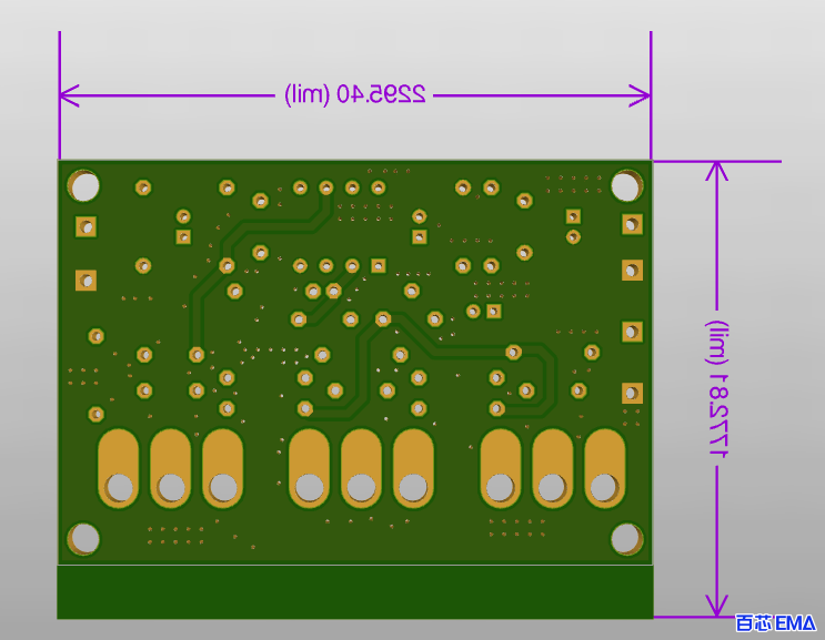 有源音频控制电路 PCB背面图