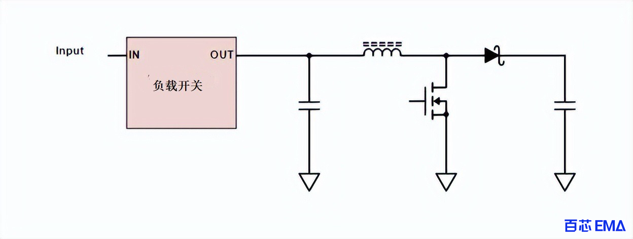 升压转换器的简化原理图