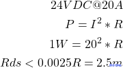 用于计算1W功耗时Rds的功率公式