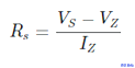 齐纳串联电阻 Rs 的计算公式
