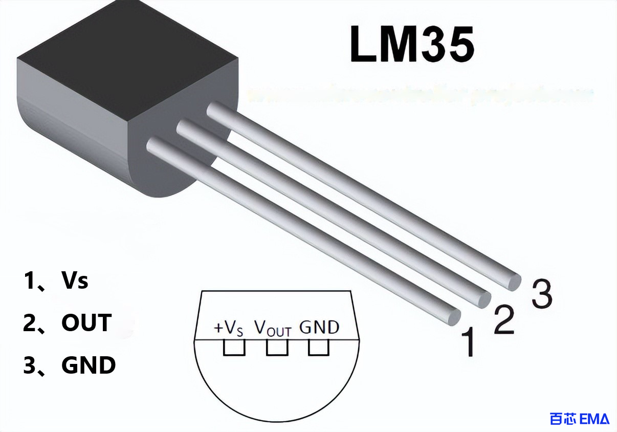 LM35 温度传感器引脚图