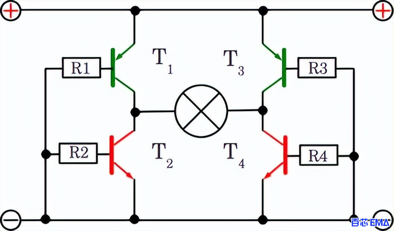 X1和X2连接到正电源电压，同时X3和X4连接到地