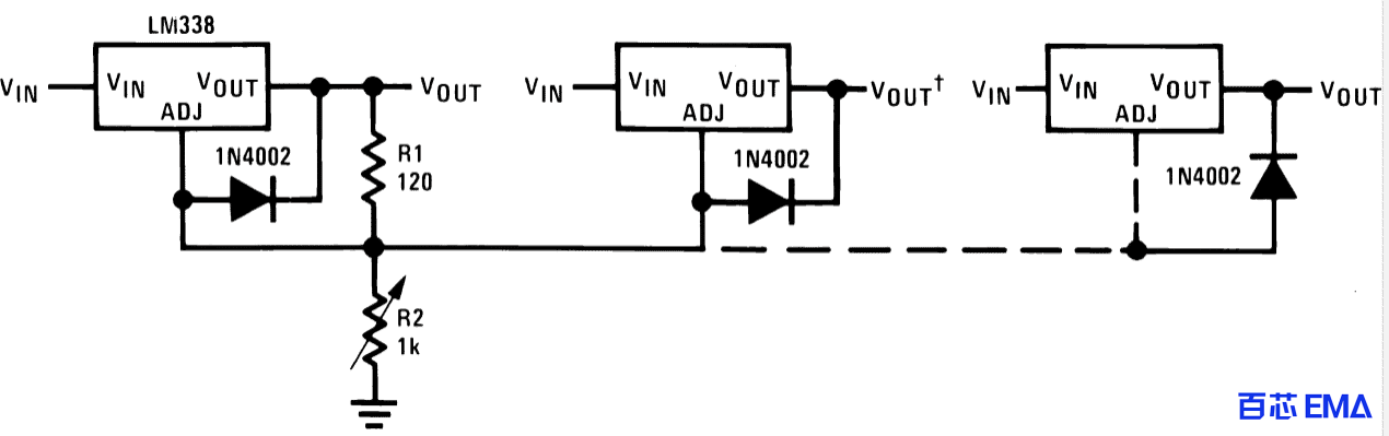 LM338 通过单个控件调整多个 LM338 模块