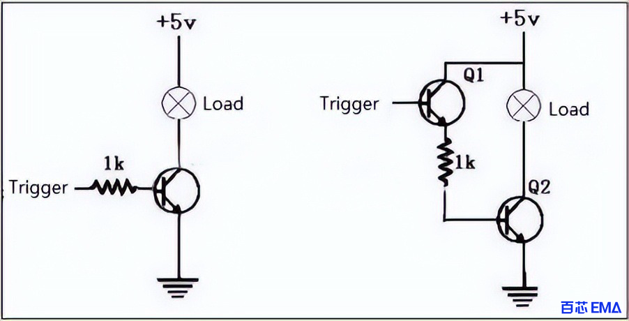 使用晶体管开关的数字触发器