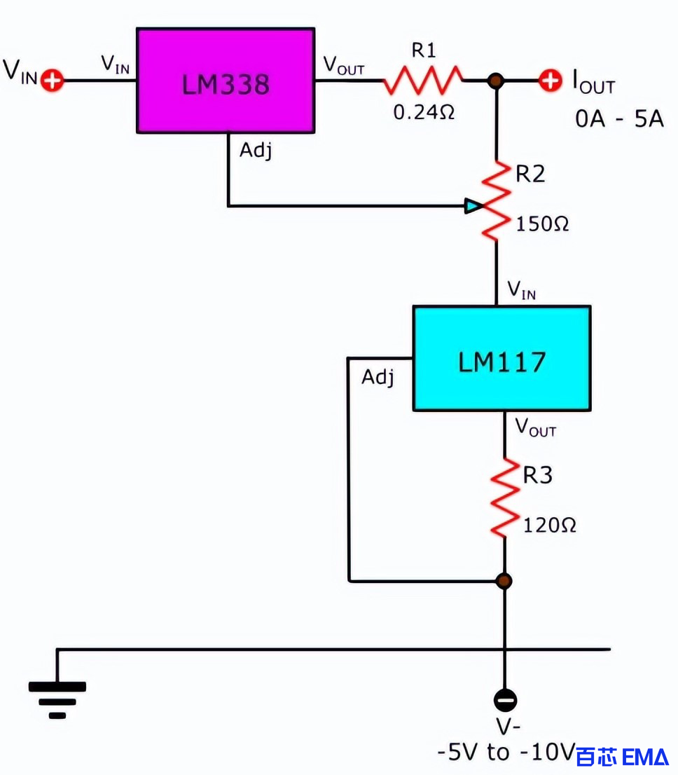 LM338 可调电流调节器电路