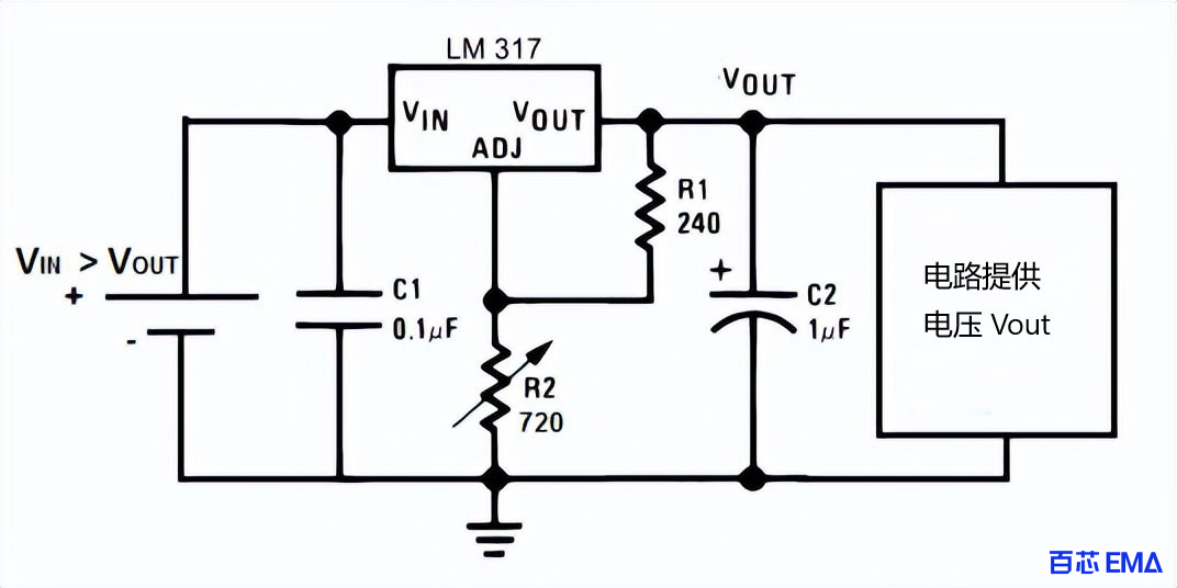 LM317稳压器链接电路