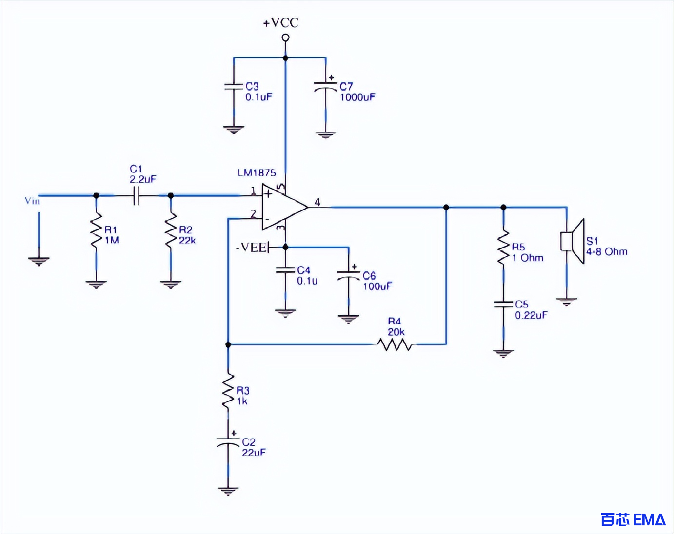 LM1875的 30W HiFi音频放大器电路图