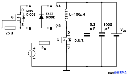 IRF540 电感负载开关和二极管恢复时间测试电路