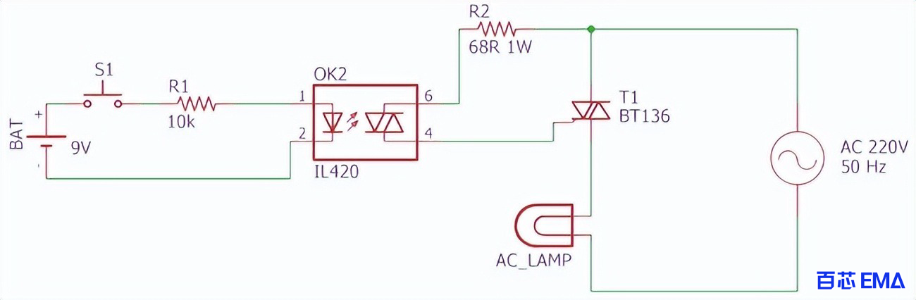 使用直流电压控制交流电路的光耦合器