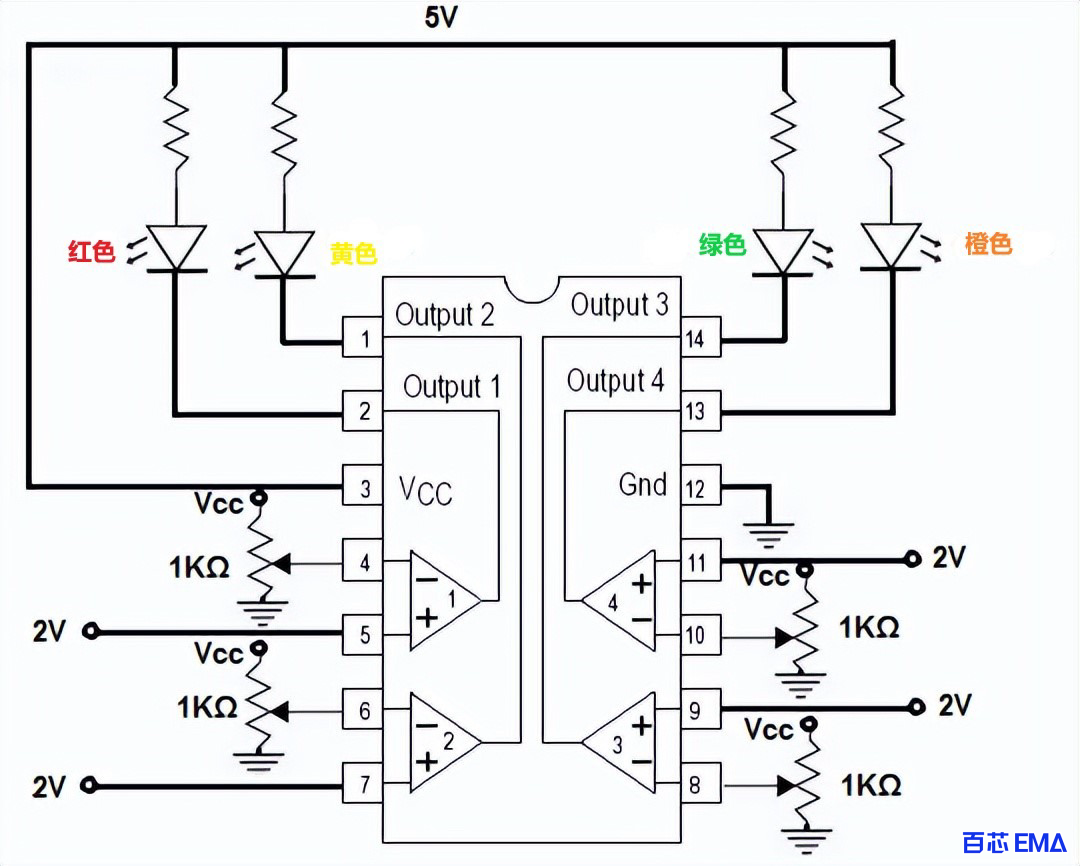 LM339 四电压比较器电路原理图