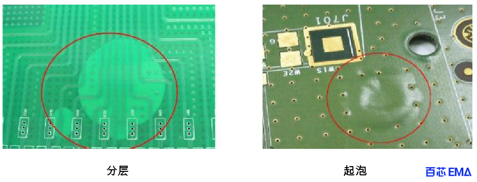 PCB分层和起泡图