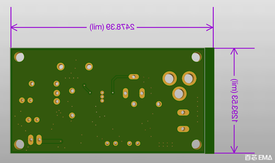 MPPT 充电器控制器 3D PCB 背面图