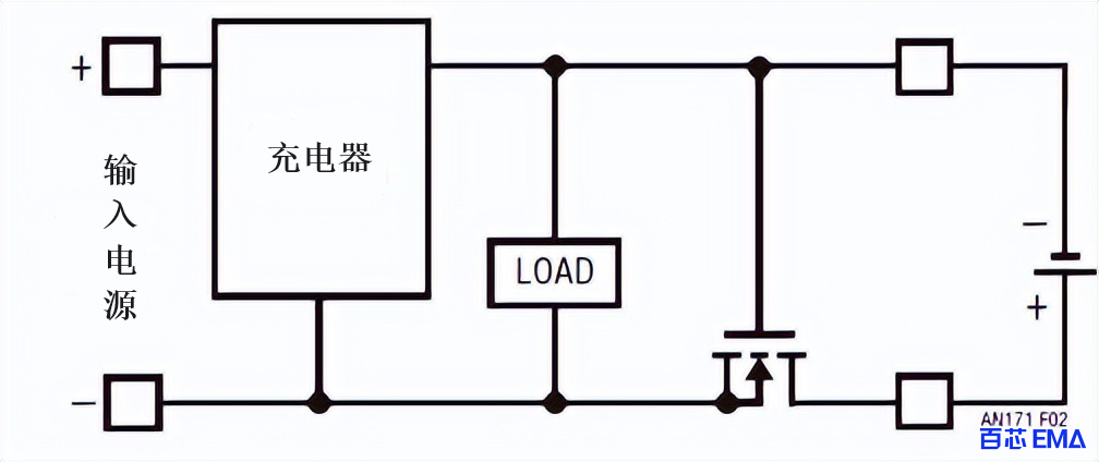 带一个电池充电器的负载侧保护电路