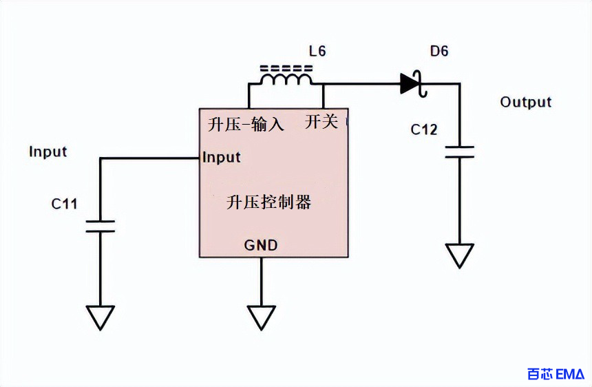 具有内置保护的升压转换器IC的简化示例